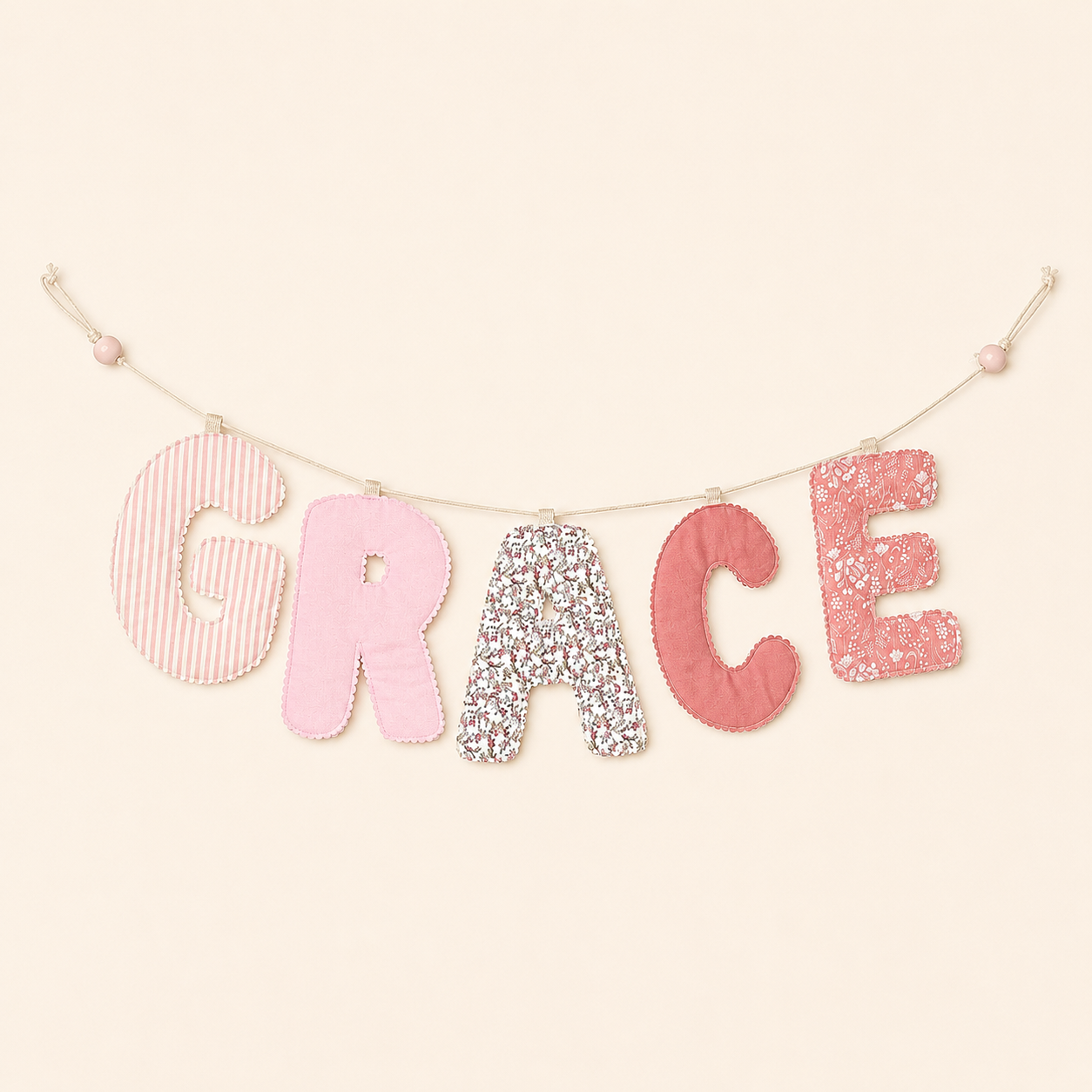 Quilted name bunting