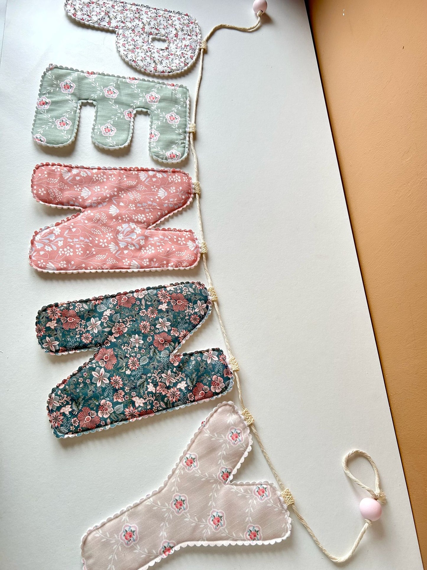 Quilted name bunting