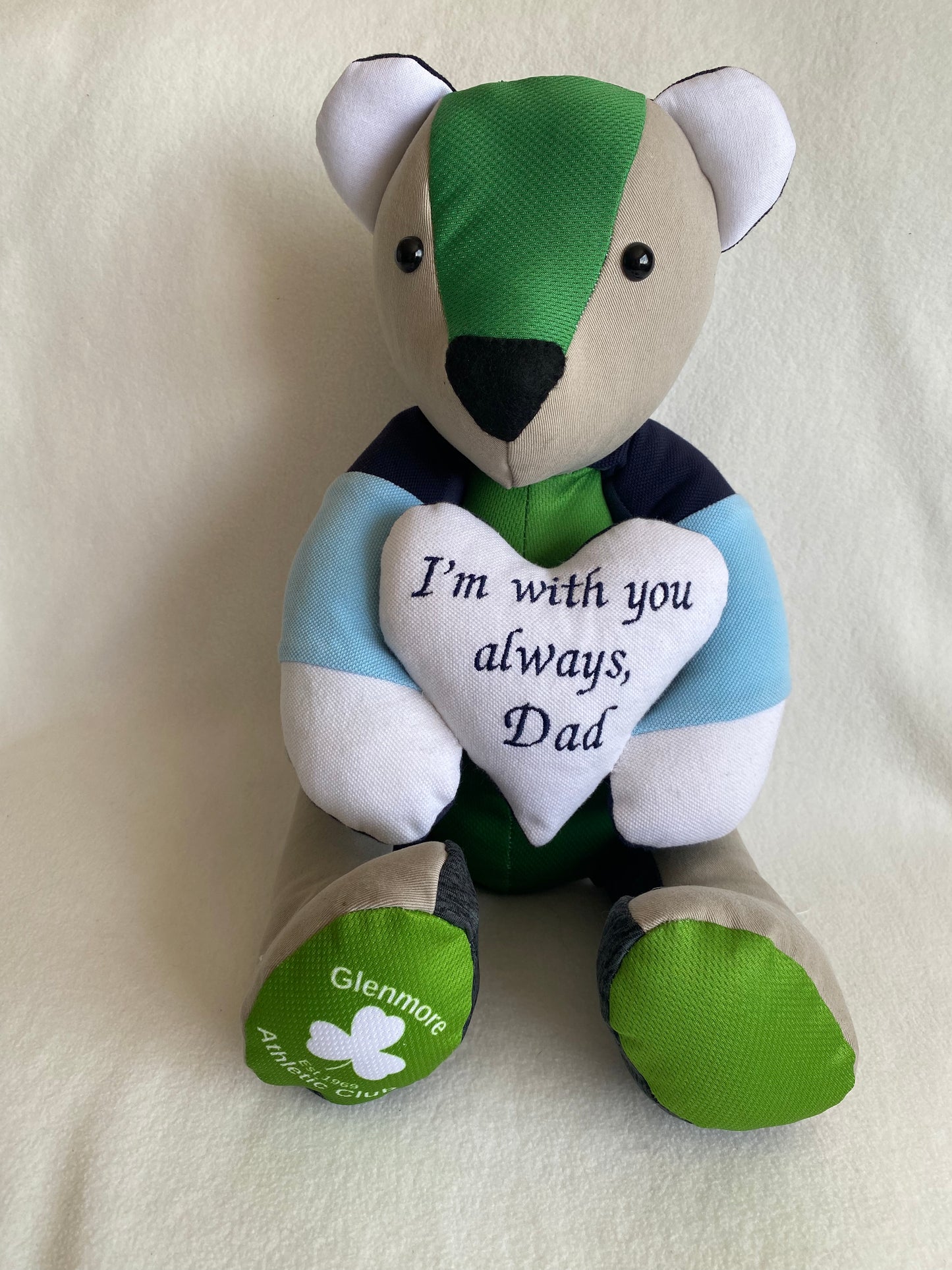 Memory bear with message in a heart